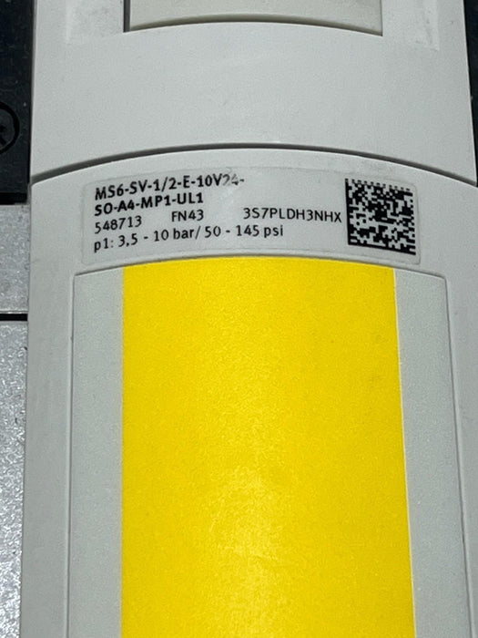 Festo MS6 Pneumatic Assembly: MS6-SV-1/2 Safety Valve + MS6-LFM Filter + MS6-FRM