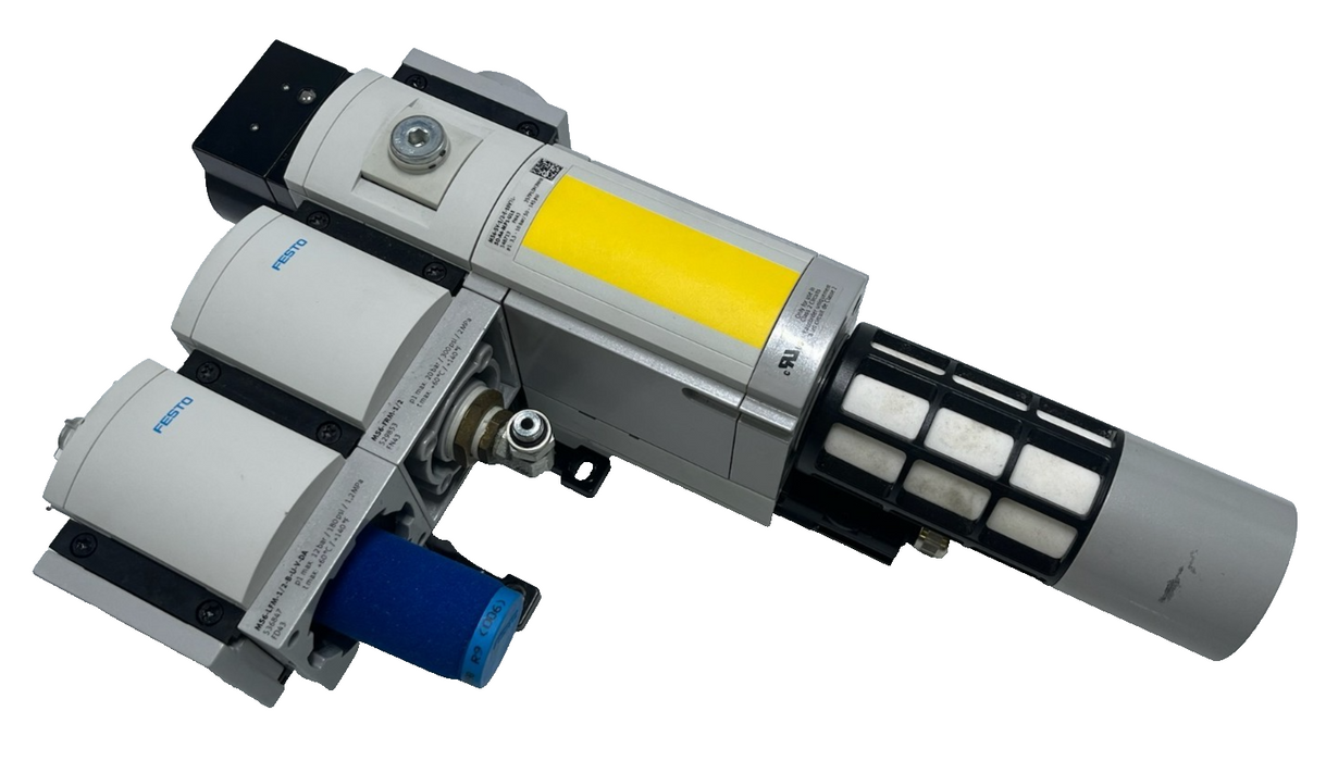 Festo MS6 Pneumatic Assembly: MS6-SV-1/2 Safety Valve + MS6-LFM Filter + MS6-FRM