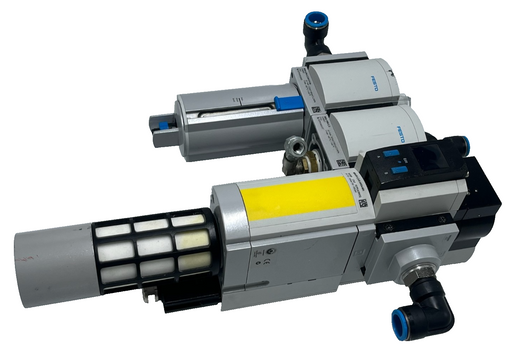 Festo MS6 Pneumatic Assembly: MS6-SV Safety Valve + MS6-LFM Fine Filter + MS6-FR