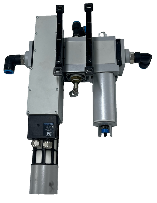 Festo MS6 Pneumatic Assembly: MS6-SV Safety Valve + MS6-LFM Fine Filter + MS6-FR