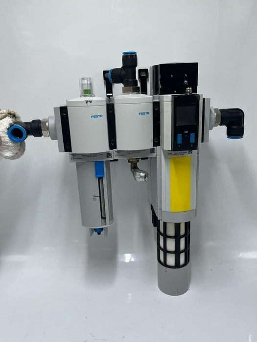 Festo MS6 Pneumatic Assembly: MS6-SV Safety Valve + MS6-LFM Fine Filter + MS6-FR