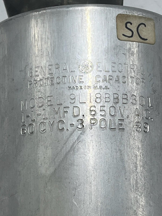 General Electric 9L18BBB301 Protective Capacitor 1.0 MFD 650V 3-Pole GE