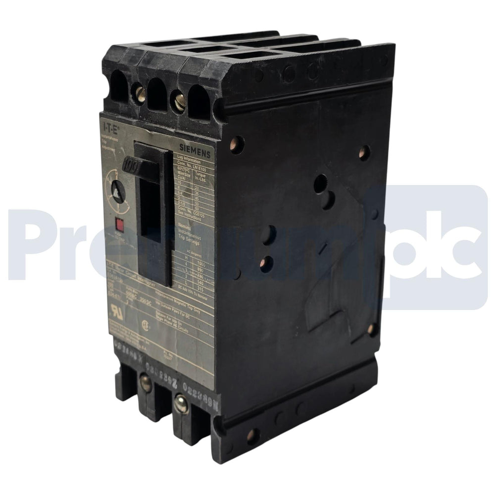 Siemens I-T-E ED63A100 Sentron Circuit Breaker | 100A 600V 3P | ED6-ETI w/Trip