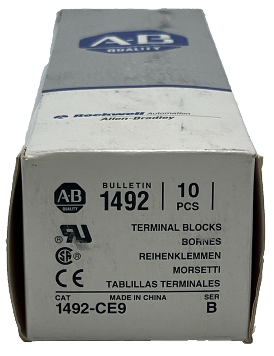 10 ALLEN BRADLEY 1492-CE9 /B BULLETIN 1492 TERMINAL BLOCKS 10A 600V WHITE NSMP