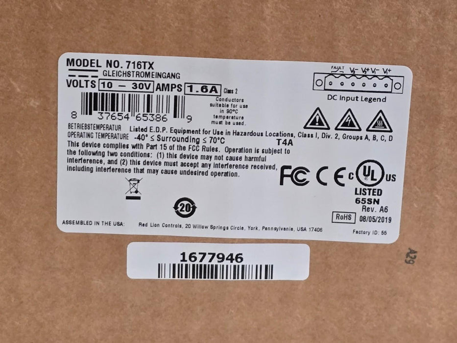 Red Lion N-Tron 716TX Managed Industrial Ethernet Switch 16-Port 10/100BaseTX