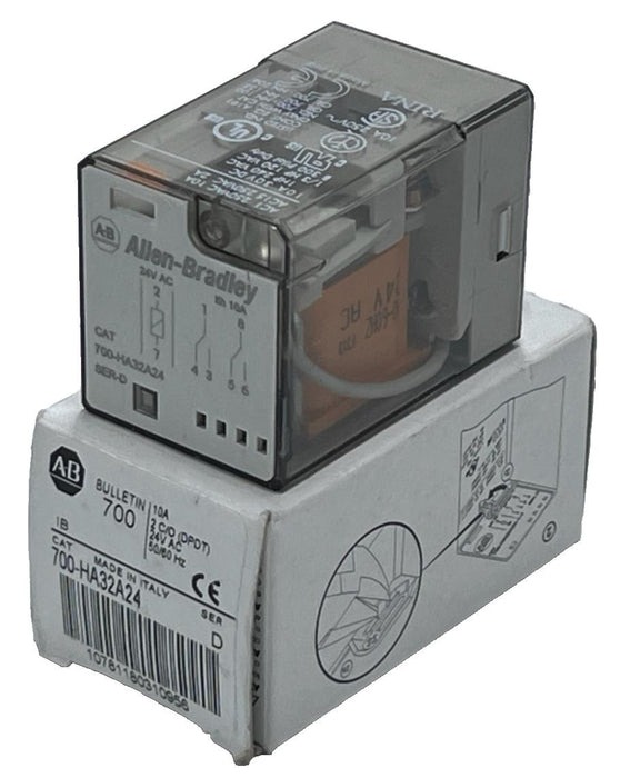 Allen Bradley 700-HA32A24 Relay - Series D, 24V AC Coil, 8-Pin, 10A DPDT