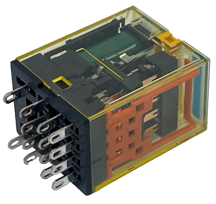 Box of 10 IDEC RY4S-UL DC24V Power Relays 4PDT 5A 24VDC, LED, CHECK BUTTON, NSMP
