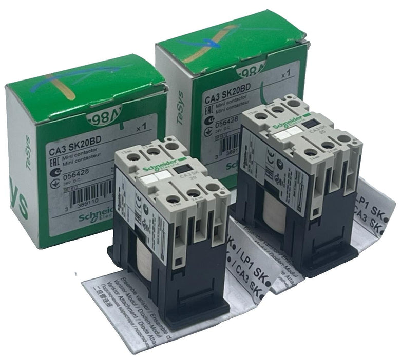 Lot of 2 New Telemecanique CA3SK20BD TeSys SK Control Relay Contactor 24VDC 10A