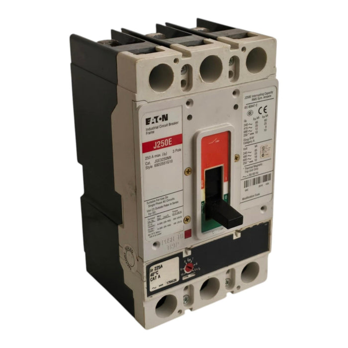 Eaton JGE3250NN | J250E Circuit Breaker 250A 3P 600V 69D2551G10 w/225A Trip NSNP