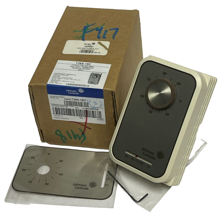NEW Johnson Controls T26S-18C Thermostat | Line Voltage 120V-277V SPDT Heat/Cool