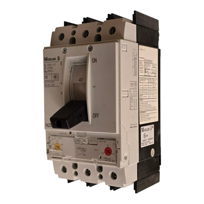 Eaton Moeller NZMH2-A40-BT-NA | 107800 MCCB Circuit Breaker 3P 40A 600V w/Trip