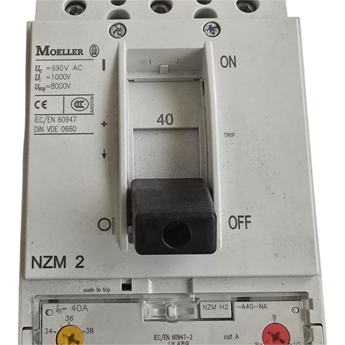 Eaton Moeller NZMH2-A40-BT-NA | 107800 MCCB Circuit Breaker 3P 40A 600V w/Trip