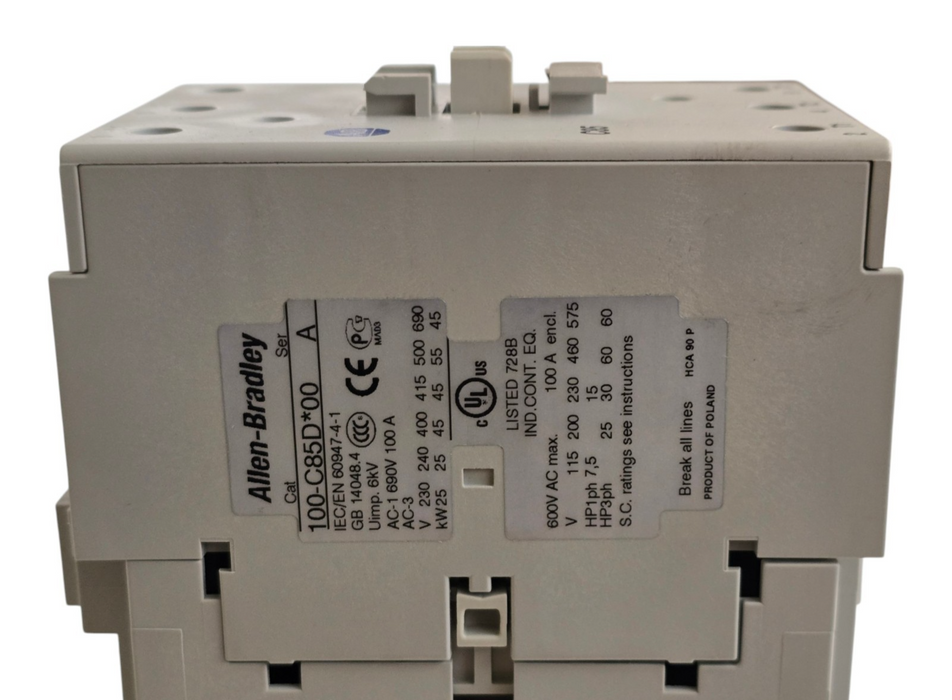 Allen Bradley 100-C85DJ00 /A 100-C IEC Contactor 85A 24VDC-Coil 100-C85D*00 NSNP
