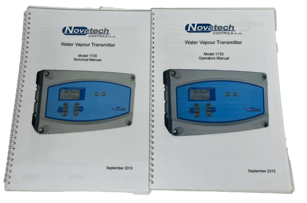 Novatech Controls 1735 Water Vapour Transmitter 1730 Ser. 100-240VAC w/ Manuals