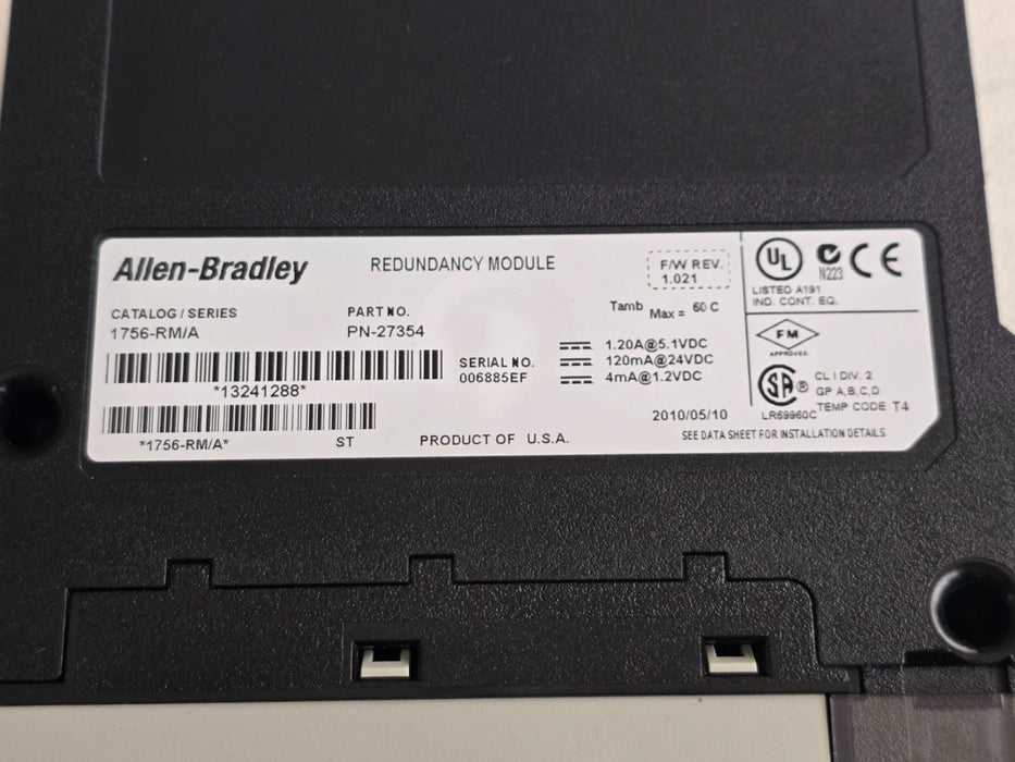 Allen-Bradley 1756-RM /A ControlLogix Redundancy Module F/W: 1.021 1756RM REMAN