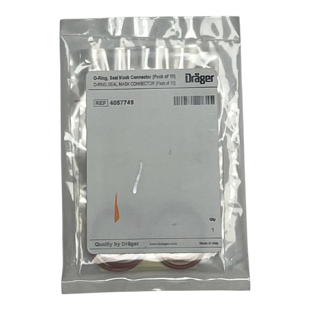 Lot of 10 Dräger 4057748 O-Ring Seal Mask Connector LDV Orange - New Sealed Bag