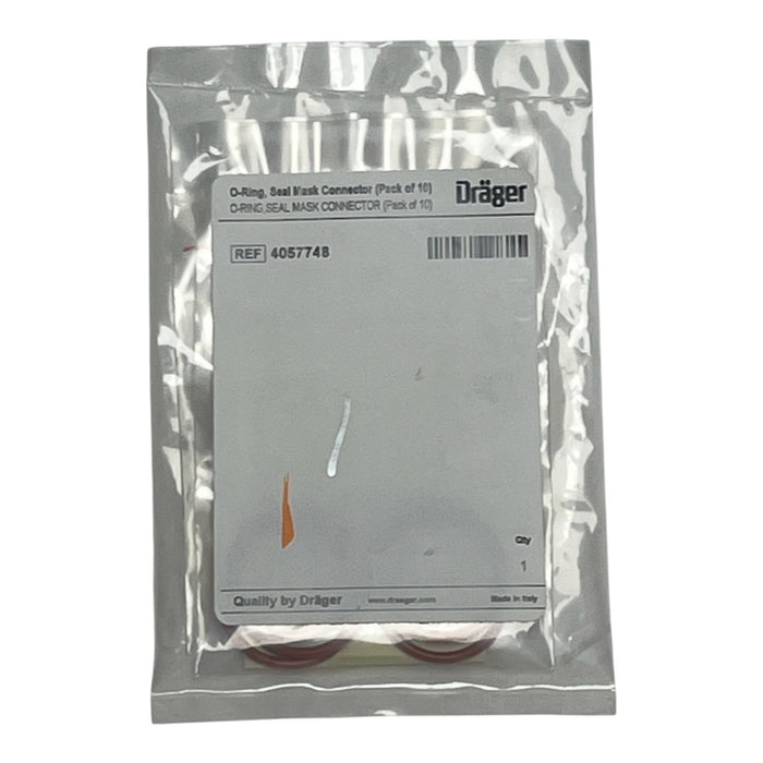 Lot of 10 Dräger 4057748 O-Ring Seal Mask Connector LDV Orange - New Sealed Bag