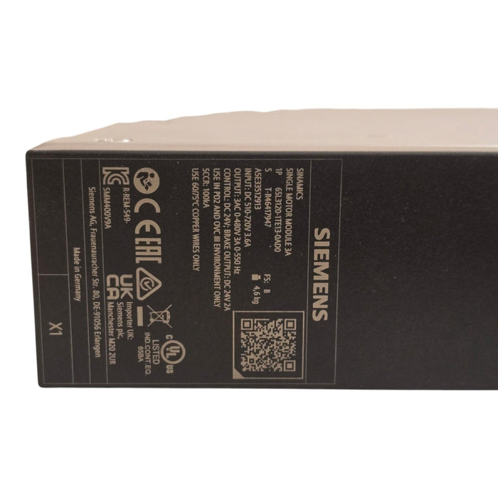 Siemens 6SL3120-1TE13-0AD0 SINAMICS S120 Single Motor Module (SMM) - 3A NSMP
