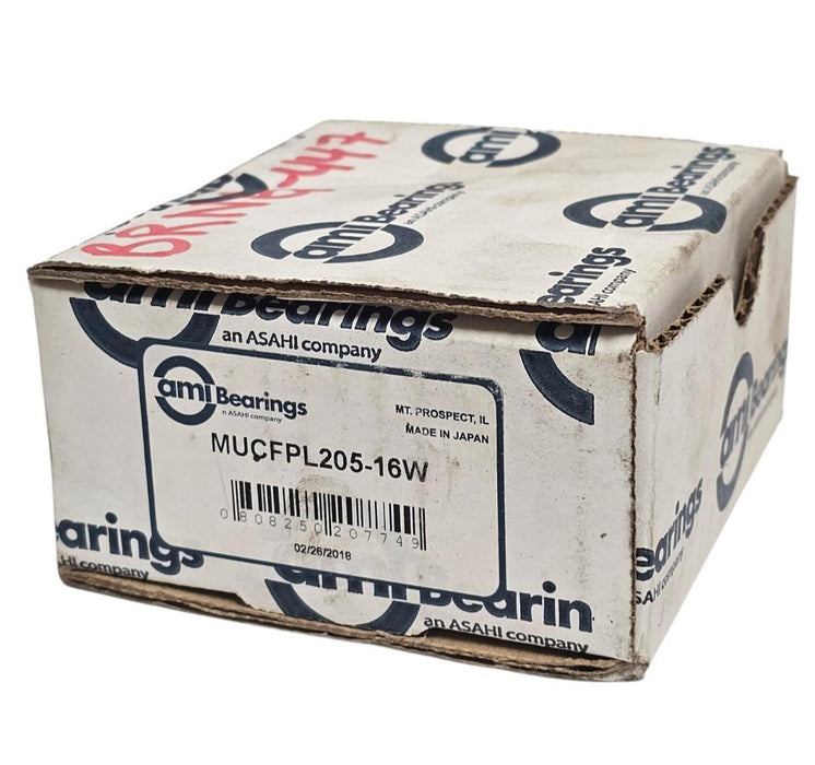 NIB AMI BEARINGS MUCFPL205-16W FLANGE-MOUNT BALL BEARING UNIT 4-BOLT
