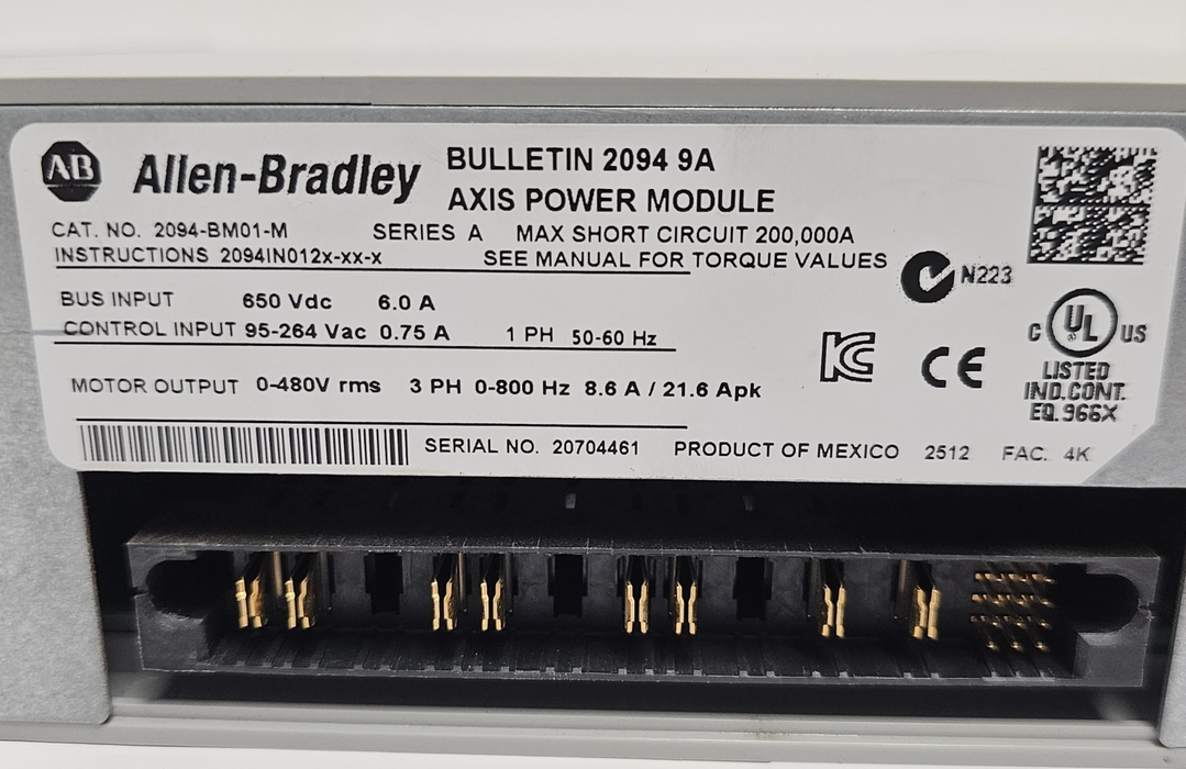 NEW Allen-Bradley 2094-BM01-M Kinetix 6200/6500 Axis Power Module 2094BM01M /A