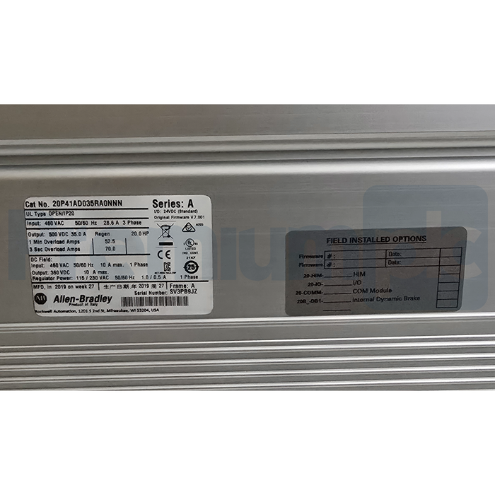 Allen-Bradley 20P41AD035RA0NNN /A PowerFlex DC Drive 20HP 460VAC w/HMI USPI