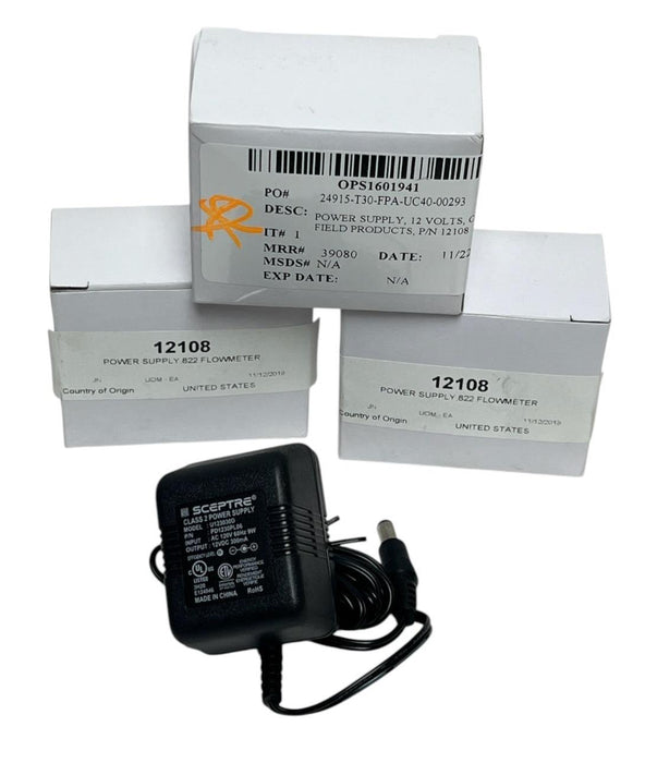 Lot of 3 Sceptre U123030D Class 2 Power Supply PD1230PL06 - For 822 Flowmeter