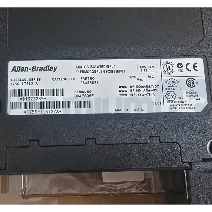 Allen Bradley 1756-IT6I2 /A ControlLogix 6-PT Enhanced Isolated TC/mV Input NSMP