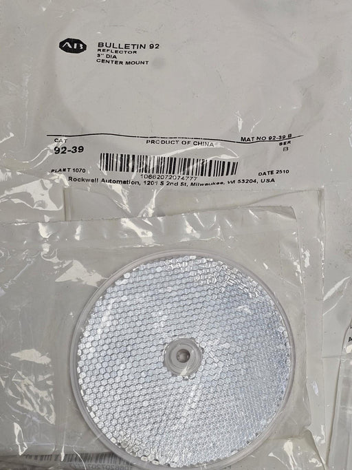 LOT OF 11 NEW ALLEN BRADLY 92-39 REFLECTORS 3'' DIA CENTER MOUNT SER. B