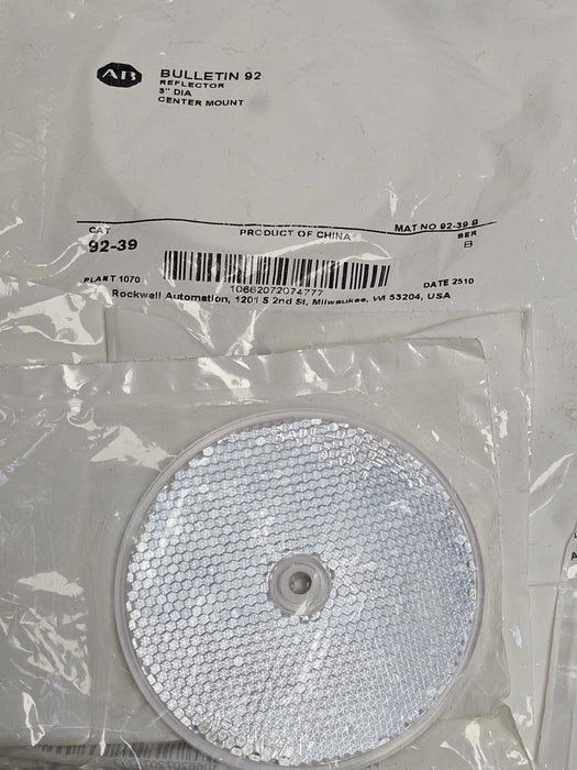 LOT OF 11 NEW ALLEN BRADLY 92-39 REFLECTORS 3'' DIA CENTER MOUNT SER. B