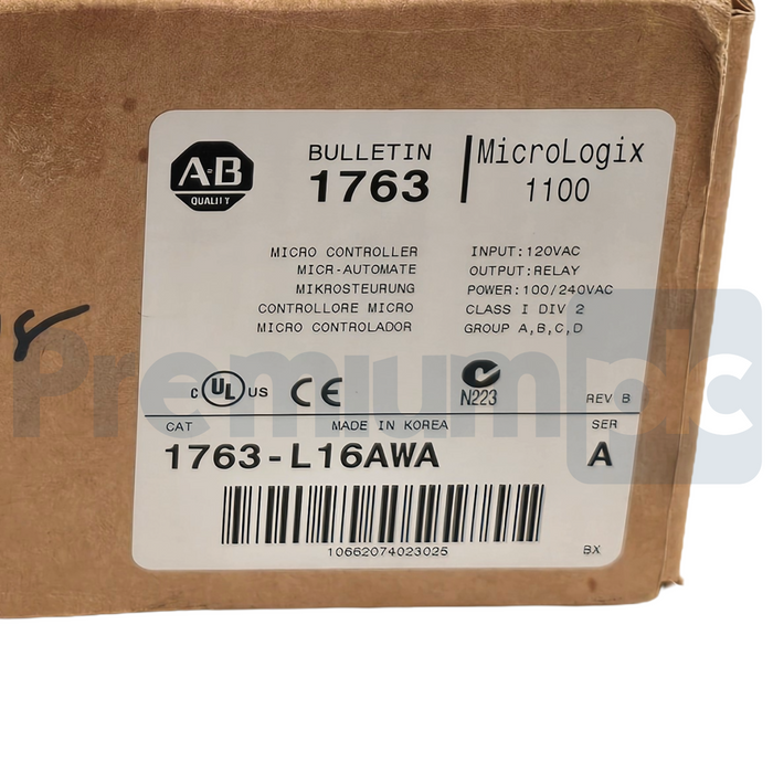 Allen Bradley 1763-L16AWA /A MicroLogix 1100 16-PT Micro Controller 1763L16AWA
