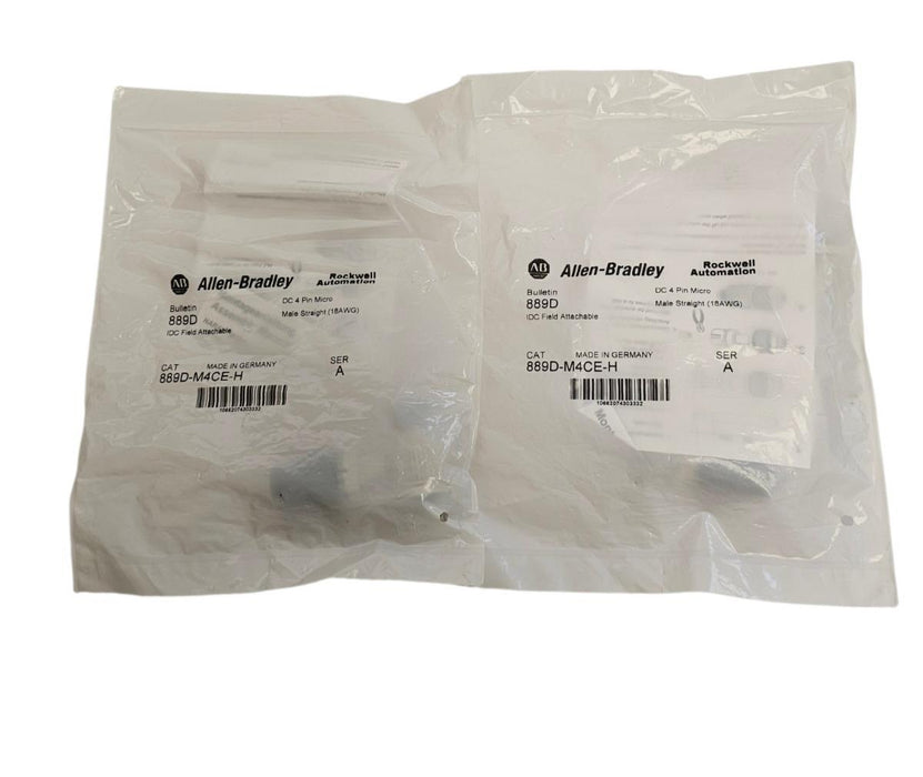LOT OF 2 NEW ALLEN BRADLEY 889D-M4CE-H SER. A IDC FIELD ATTACHABLE 4-PIN