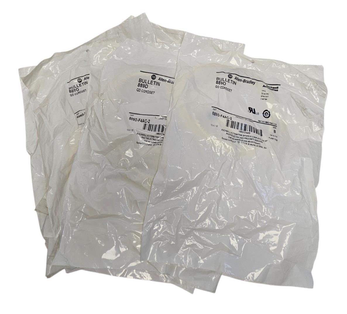 LOT OF 7 NEW ALLEN BRADLEY 889D-F4AC-2 QD CORDSETS 4-PIN 2M SER. B