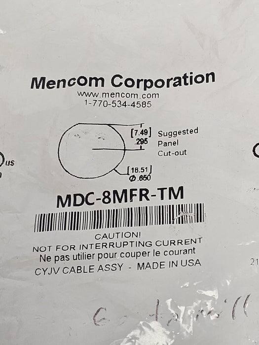 NEW MENCOM CORPORATION MDC-8MFR-TM 8 PL ML-FM THRU MOUNT RECEPTACLE