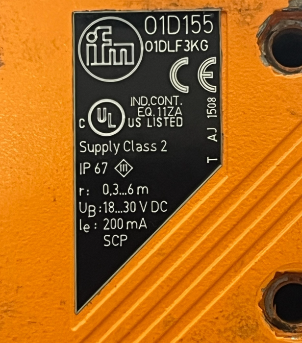 ifm O1D155 Photoelectric Distance Sensor O1DLF3KG Laser Class 2
