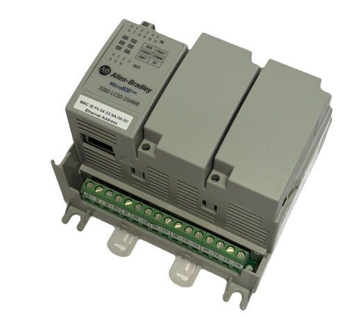 USED ALLEN BRADLEY 2080-LC20-20AWB Micro820 CONTROLLER FW: 9.011 SER. B