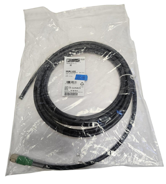 NEW PHOENIX CONTACT SAC-17P- 5,0-PUR/FS SCO (1430792) SENSOR/ACTUATOR CABLE