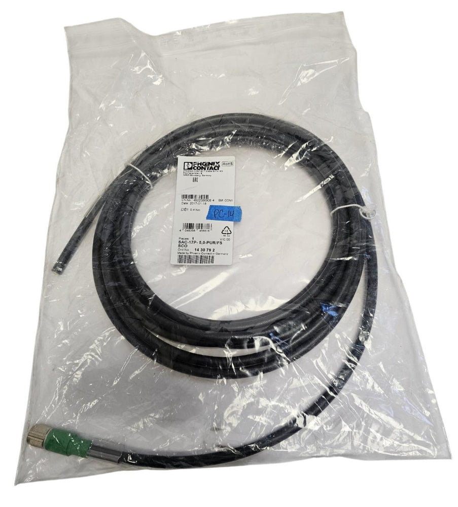 NEW PHOENIX CONTACT SAC-17P- 5,0-PUR/FS SCO (1430792) SENSOR/ACTUATOR CABLE