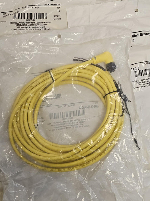 LOT OF 6 NEW ALLEN BRADLEY 889D-R4AC-5 QD CORDSETS 4-PIN 5M SER. B