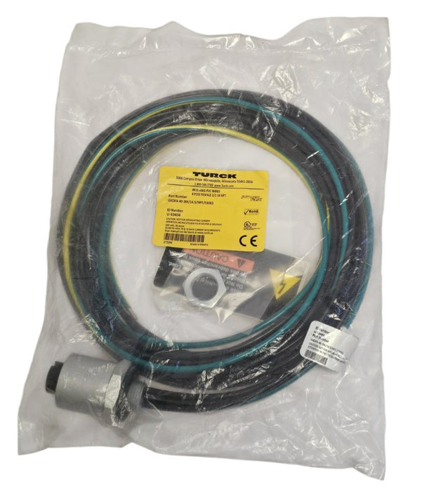 NEW TURCK GKDFA 40-3M/14.5/NPT/S3063 RECEPTACLE ID NUMBER: U-93404