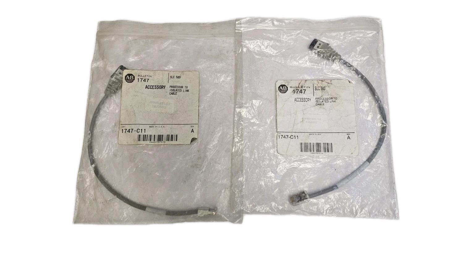 LOT OF 2 NEW ALLEN BRADLEY 1747-C11 SER. A PROCESSOR TO ISOLATED LINK CABLES