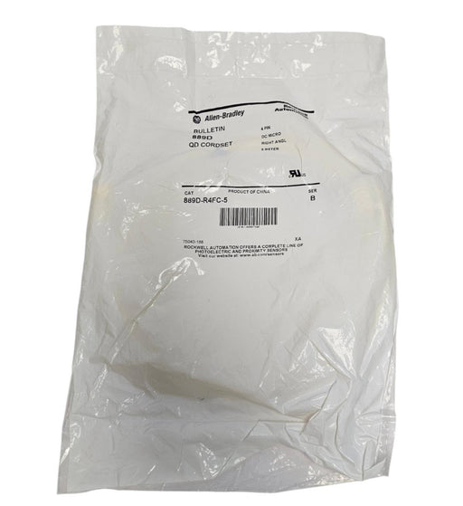 NEW ALLEN BRADLEY 889D-R4FC-5 QD CORDSET 889DR4FC5 4-PIN 5M LENGTH SER. B
