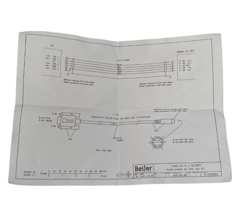 NEW MITSUBISHI SC-Q/3M PROGRAMMING CABLE RS232 SC-Q