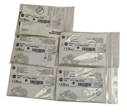 LOT OF 5 NEW ALLEN BRADLEY 1492-JD3SS TERMINAL BLOCKS 1492JD3SS SER. A