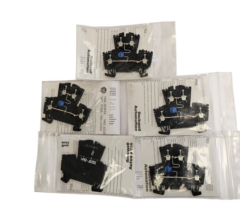 LOT OF 5 NEW ALLEN BRADLEY 1492-JD3SS TERMINAL BLOCKS 1492JD3SS SER. A