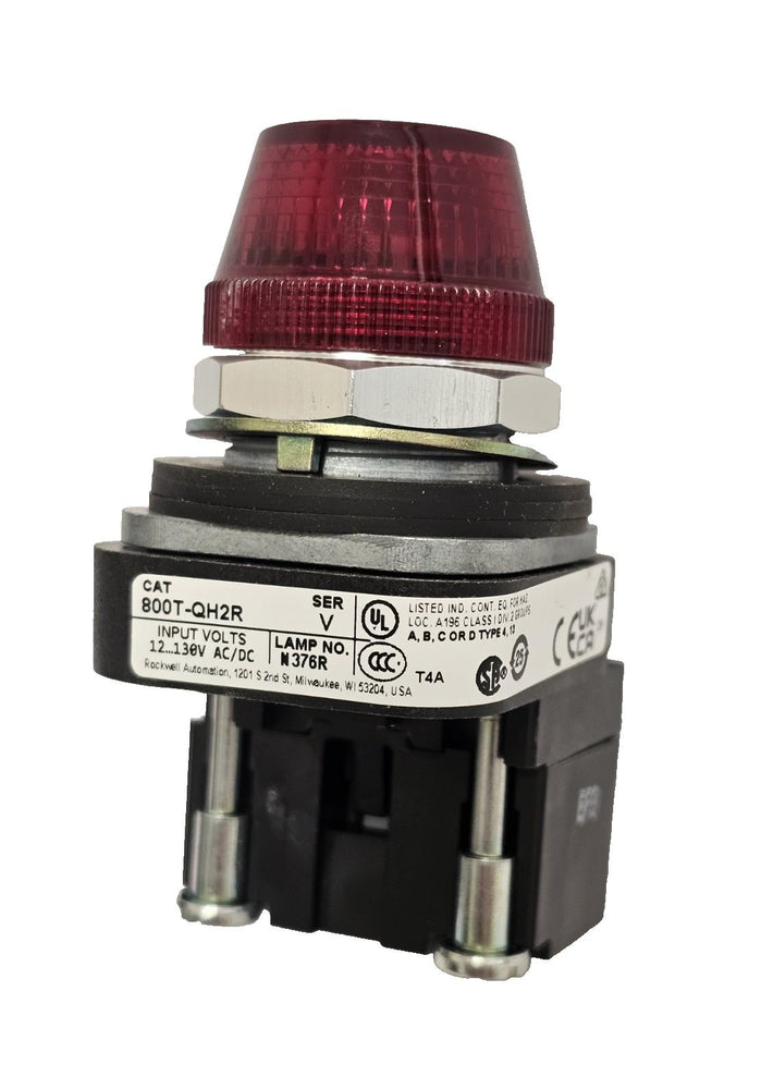 NEW ALLEN BRADLEY 800T-QH2R PILOT LIGHT 800TQH2R SER. V RED WITH 800TC-N374