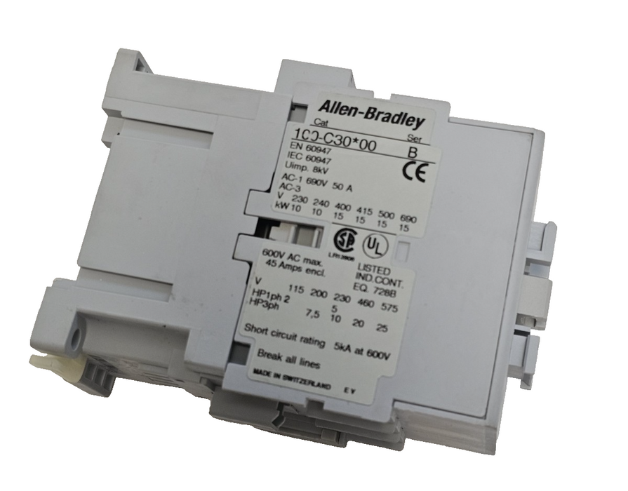 NIB ALLEN BRADLEY 100-C30D01 CONTACTOR 100C30D01 110V50/120V60HZ SER. B NSFP