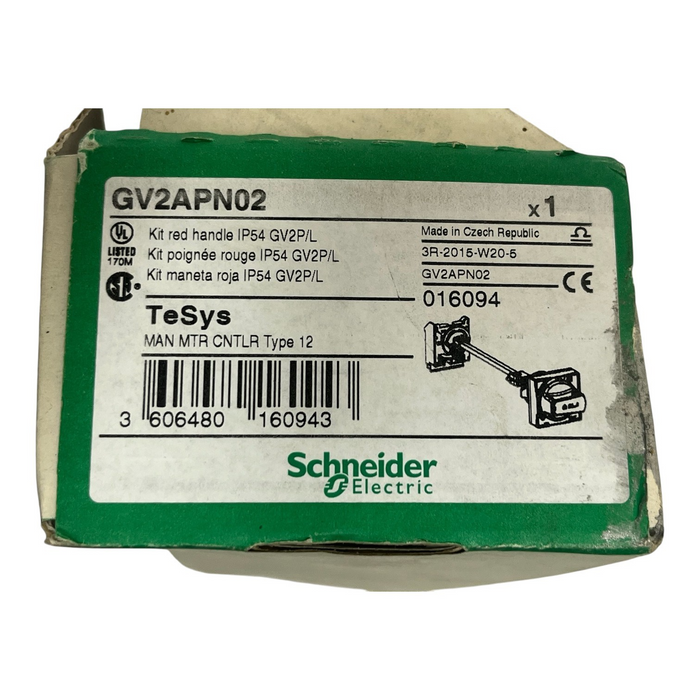 Lot of 2 Schneider Electric GV2APN02 TeSys GV2 Extended Rotary Handle Kits IP54