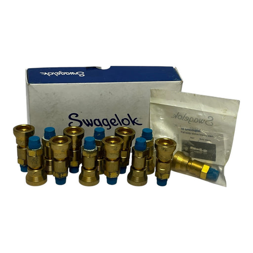 Lot of 13 Swagelok B-QC4-B-2PM Brass Quick-Connect Body QC4 Series 1/8" MNPT