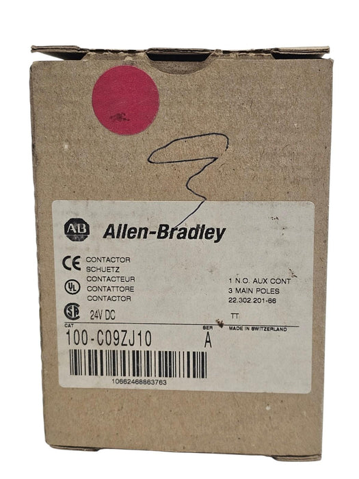 NIB ALLEN BRADLEY 100-C09ZJ10 CONTACTOR 24V DC 100C09ZJ10 SER. A