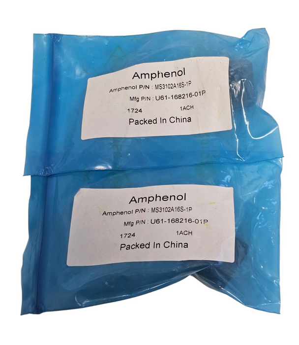 LOT OF 2 NEW AMPHENOL MS3102A16S-1P CIRCULAR CONNECTOR RECEPTACLES 7 POSITION